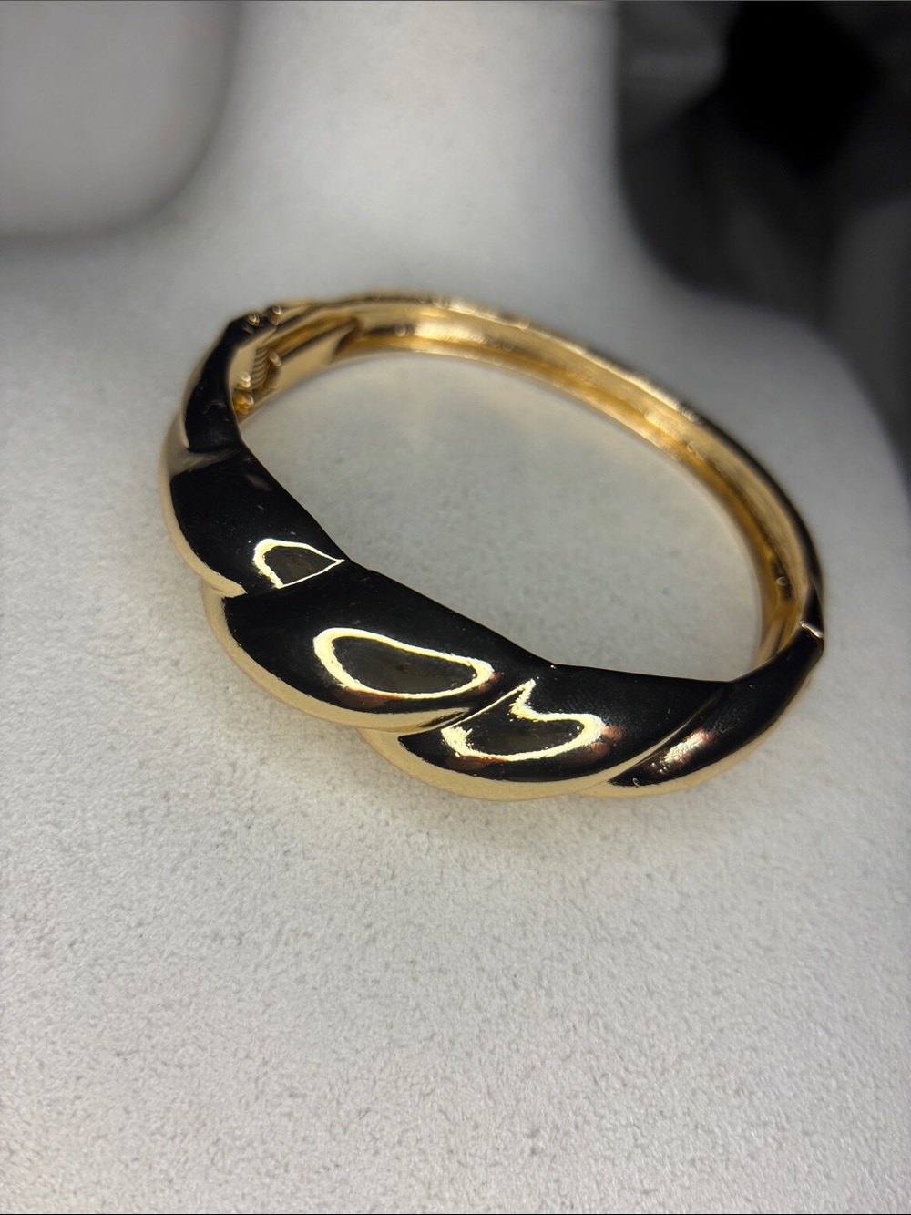 Gold and Black Twisted hinged Bracelet for Women